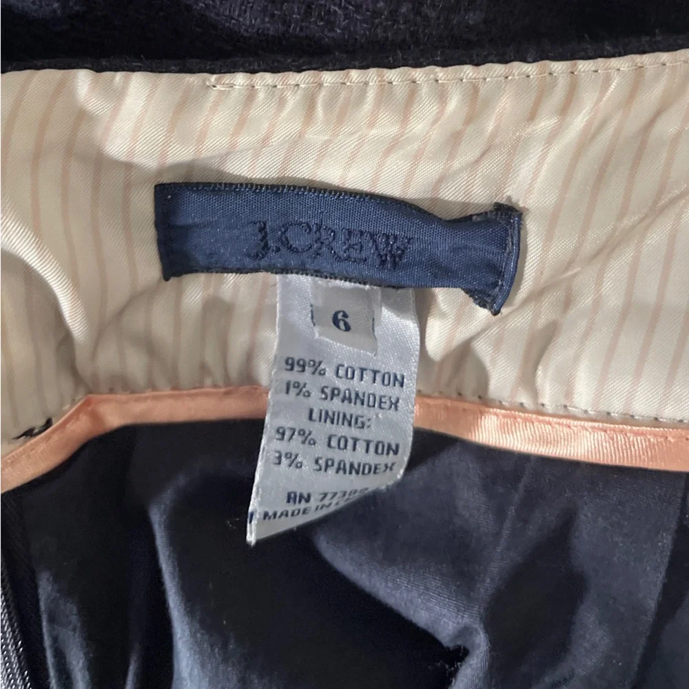 J. Crew Navy Blue Cotton Spandex Tweed Textured Pencil Skirt‎